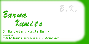 barna kumits business card